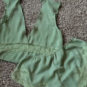 Kat the Label Green Lace Sleepwear Set